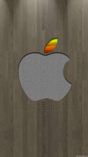 Grey Embossed Apple Logo Iphone Wallpaper