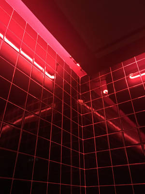 Grid Mirror Wall Red Aesthetic Iphone Wallpaper