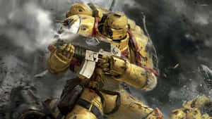 “grim Resilience: The Fighting Continues In Warhammer 4k” Wallpaper