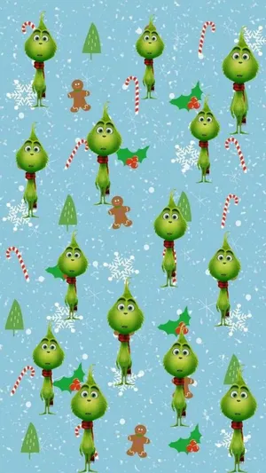 Grinch Christmas Iphone Candy Cane Wallpaper