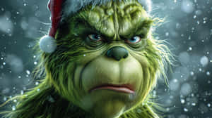 Grinchin Santa Hat Snowfall Wallpaper