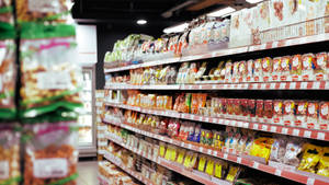 Grocery Store Packaged Goods Wallpaper