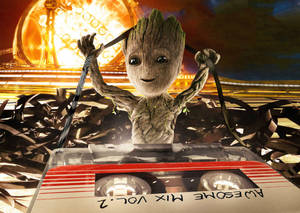 Groot Awesome Mix Vol. 2 Wallpaper