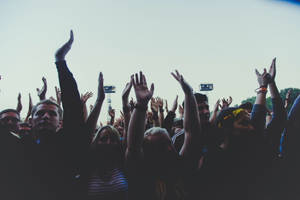 Group Of People In A Concert Wallpaper