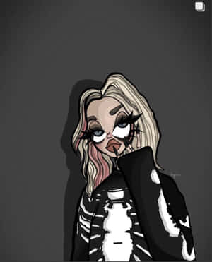 Grunge Cartoon Girl Skeleton Sweater Wallpaper