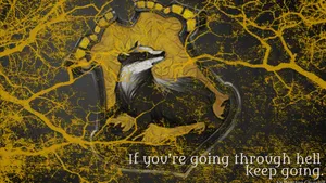 Grunge Hufflepuff Logo Quote Wallpaper