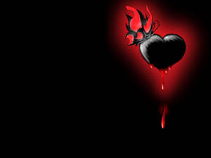 Grunge Red And Black Heart Aesthetic Wallpaper