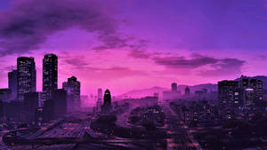 Gta 5 2560x1440 Nighttime Purple Sky Wallpaper