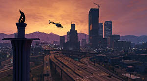 Gta 5 2560x1440 Surveilling Helicopter Wallpaper