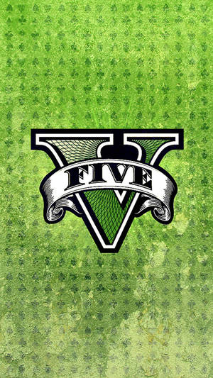 Gta 5 Phone Logo In Green Pattern Wallpaper