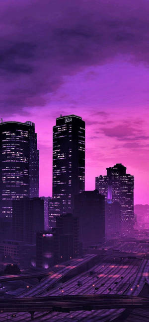 Gta Iphone Purple Downtown Los Santos Wallpaper