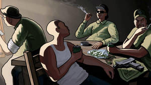 Gta San Andreas Smoking And Drinking Wallpaper