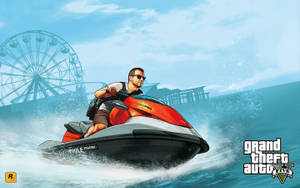 Gta V's Michael On Jetski Wallpaper