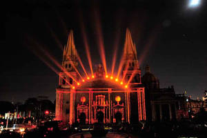 Guadalajara Cathedral With Lights Wallpaper