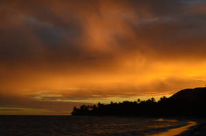 Guadeloupe Orange Sunset Sky Wallpaper