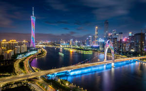 Guangzhou City At Night Wallpaper