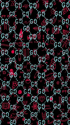 Gucci Graffiti Pattern Wallpaper