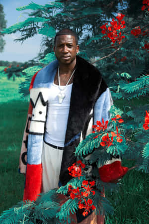 Gucci Mane_ Floral Backdrop_ Fur Coat.jpg Wallpaper