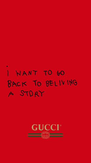 Gucci Story Desire Red Background Wallpaper