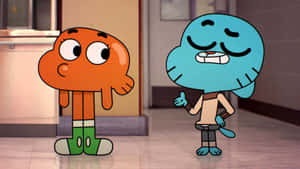 Gumball And Darwin Having Fun Together Wallpaper