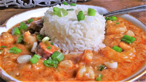 Gumbo With Cup Of Rice Wallpaper