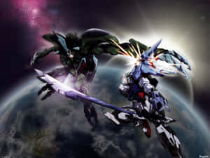 Gundam Desktop Fighting In Space Wallpaper