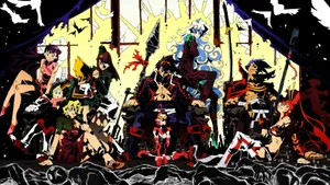 Gurren Lagann Team In Explosion Wallpaper