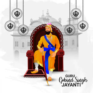 Guru Gobind Singh Ji On Throne Wallpaper