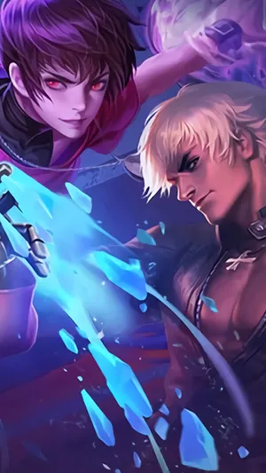 Gusion K And Dyrroth Orochi Chris Kof Skin Wallpaper