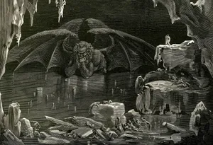 Gustave Dore Satan Watchingthe Caressesof Adamand Eve Wallpaper