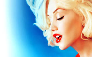 Gwen Stefani With Red Lips Wallpaper