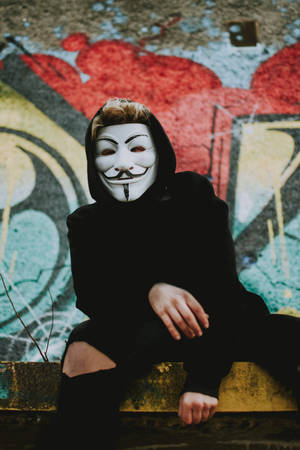 Hacker Mask Graffiti Art Wallpaper