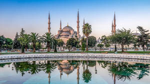 Hagia Sophia And Pond Wallpaper