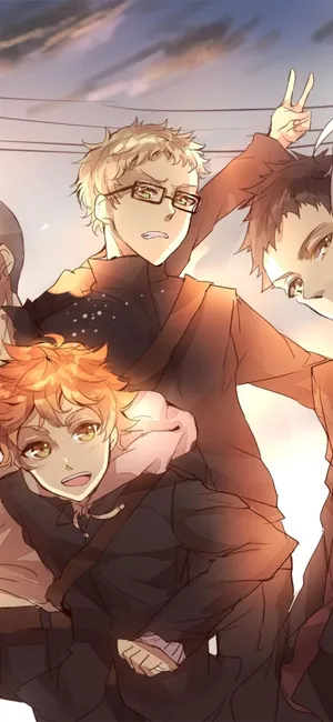 Haikyuu Characters Sunset Glow Wallpaper