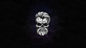 Hairy Black Skull Wallpaper