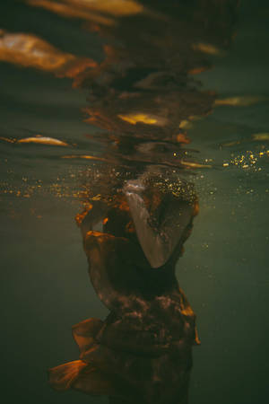 Half Body In Water Aesthetic Photography Wallpaper