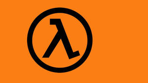 Half-life Lambda Logo On Orange Wallpaper
