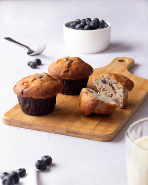 Half Muffin With Blueberry Wallpaper