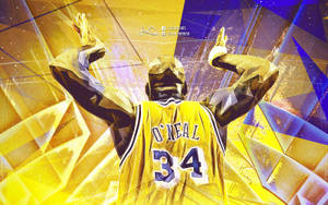 Hall Of Famer Shaquille O’neal Dominating On The Court Wallpaper