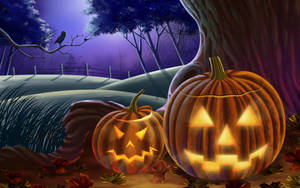 Halloween Aesthetic Pc Purple Sky Wallpaper