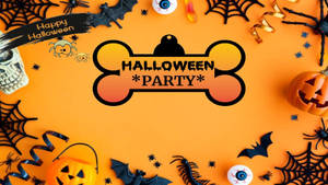 Halloween Party Orange Background Wallpaper