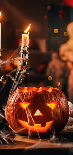 Halloween Pumpkin Candlelight Glow Wallpaper