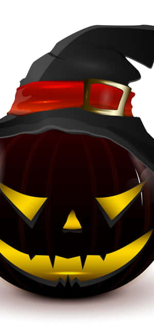 Halloween Pumpkin Witch Hati Phone Wallpaper Wallpaper