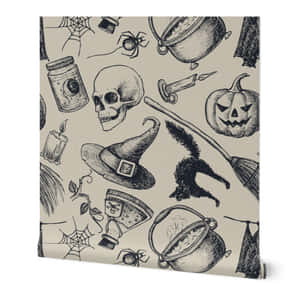 Halloween Themed Pattern Wallpaper