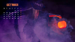 Halloween Witch October 2021 Calendar Wallpaper