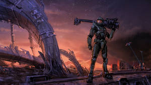 Halo 3 Weapon Over Shoulder Wallpaper