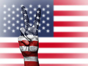 Hand Peace Symbol Us Flag Wallpaper