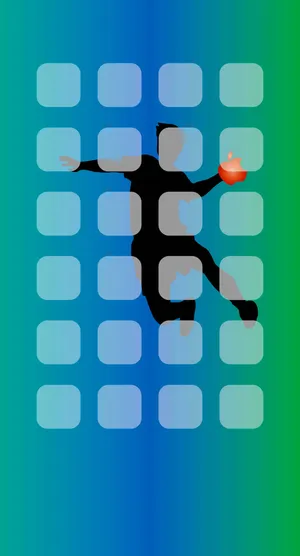 Handball Green Minimalist Wallpaper