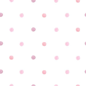 Handpainted Pink And White Polka Dot Wallpaper