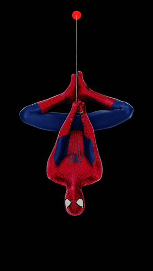 Hanging Spider-man Redmi Note 9 Punch Hole Wallpaper